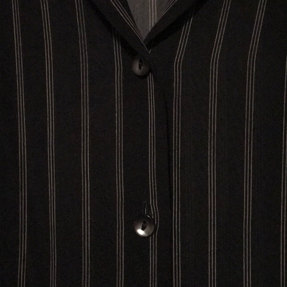 Pin-striped black chiffon blouse - Picture 3 of 4